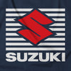 Professional studio photo of Factory Effex Suzuki Shutter T-shirt; showing tee fit, printed graphics, and crew neckline; SKU 20-874; Sizes: NAVY