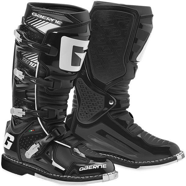 Product image of gaerne sg 10 boot black 92f7cbe9 de7c 487e 9f93 74dd949c5490 motocross boots showing design and colorway | Available at BTO Sports