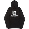 Front product image of Husqvarna - Husqvarna Stacked Hoodie in Black showing pullover fleece hoodie with Husqvarna stacked logo, SKU 3HS250053802 | Available at BTO Sports