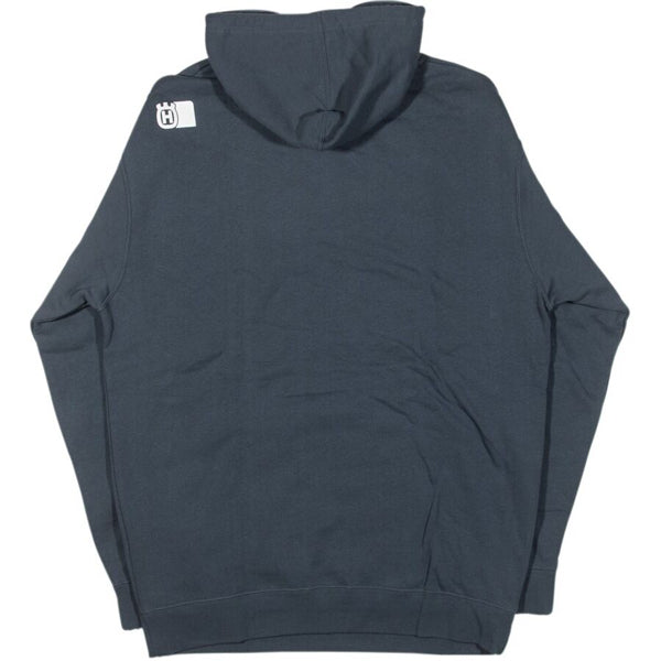 back product image of Husqvarna hoodie in Black showing pullover fleece hoodie with Husqvarna stacked logo, SKU 3HS250053805 | Available at BTO Sports