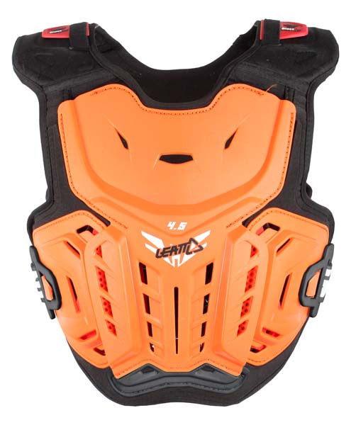 Detailed product image of Leatt, 4.5 Junior Chest Protector in orange/White, Colors: Black/Red, orange/White, Sizes: Y-LG/Y-XL, Y-SM/Y-MD