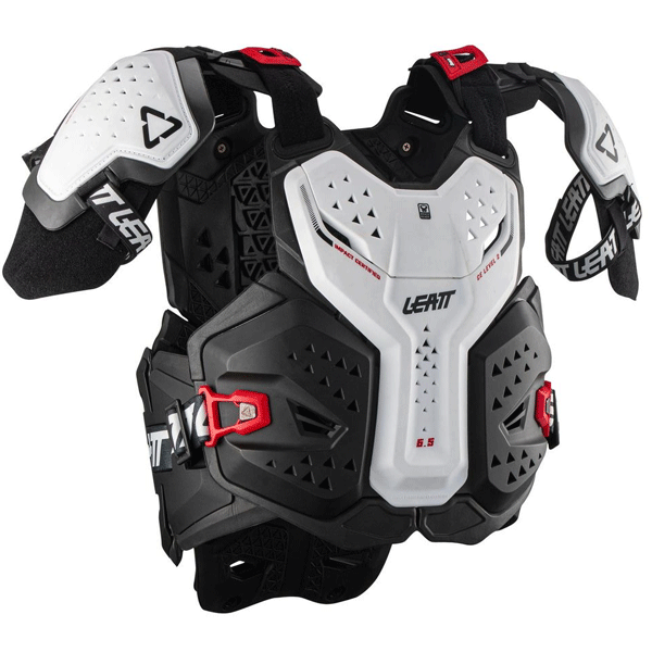 Product photo showing Leatt, 6.5 Pro Chest Protector in White, Colors: Graphene, White, Sizes: 2-2, SKU: 5021400182