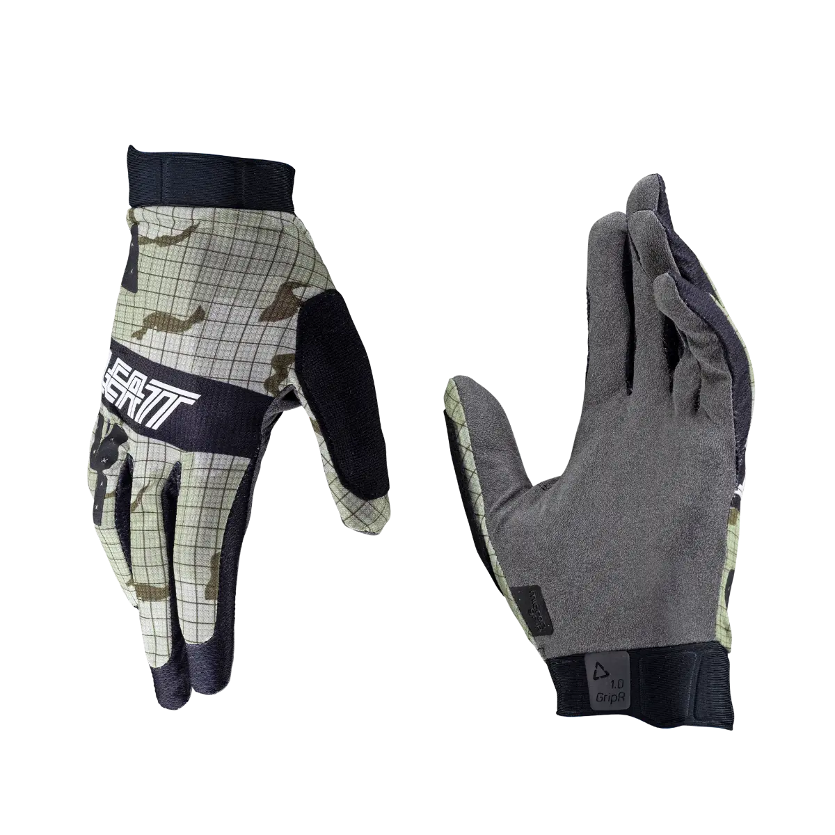 Product photo showing Leatt, GripR 1.0 Glove (MTB) Mountain Bike in Desert, Colors: Desert, Pistachio, Rust, Stealth, Velvet, White, Sizes: LG, MD, SM, XL, SKU: 6024150381