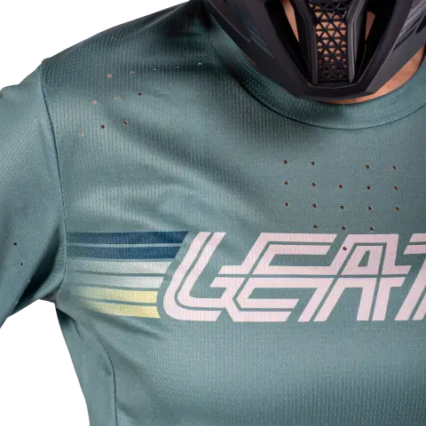 Product photo showing Leatt, Enduro 4.0 Jersey Womens (MTB) Mountain Bike in Lagoon, Colors: Cream, Lagoon, Mint, Sizes: 2-2, SKU: 5025107683