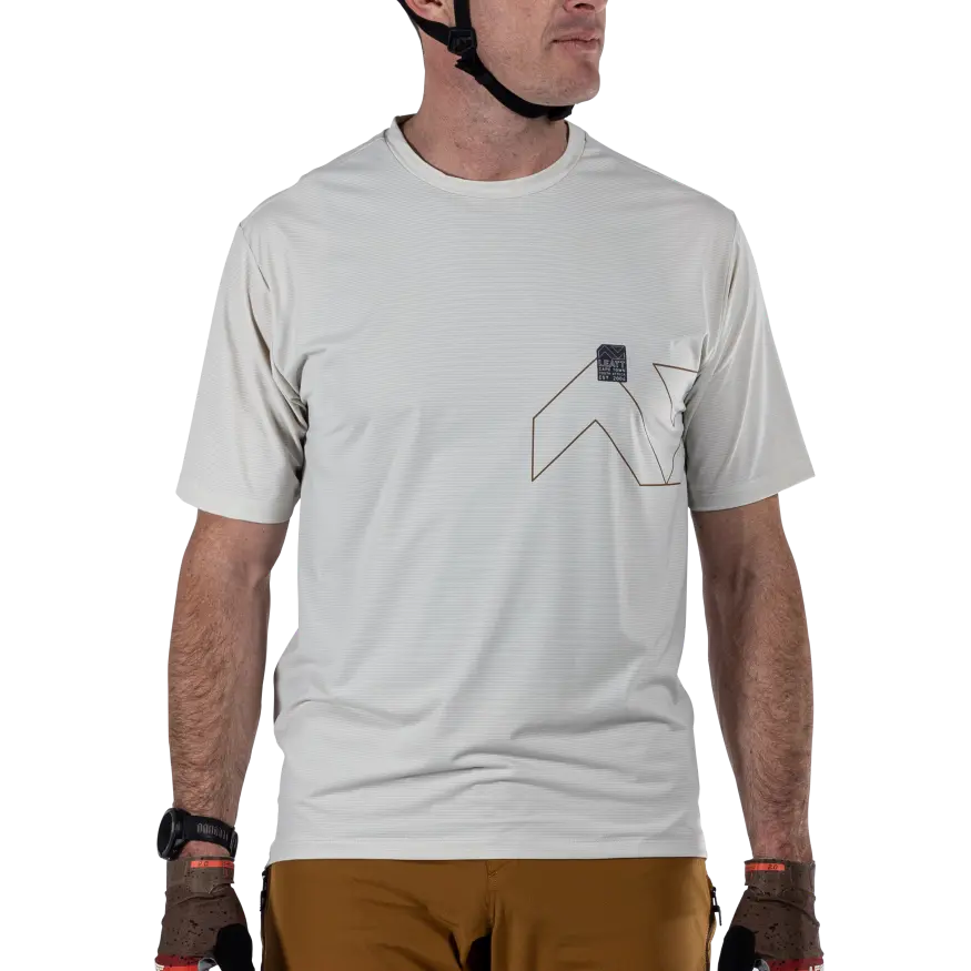 Product photo showing Leatt, Trail X-Flow Jersey (MTB) Mountain Bike in Black, Colors: Black, Cream, Neon, Pistachio, Sizes: 2-3, SKU: 5025103960
