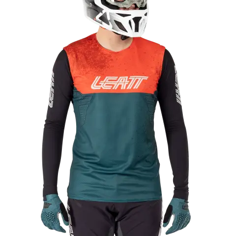 Product image of Leatt, Gravity 5.0 Jersey (MTB) Mountain Bike in White, Colors: Black, Mojito, Teal, White, Sizes: 2-3, SKU: 5025010540