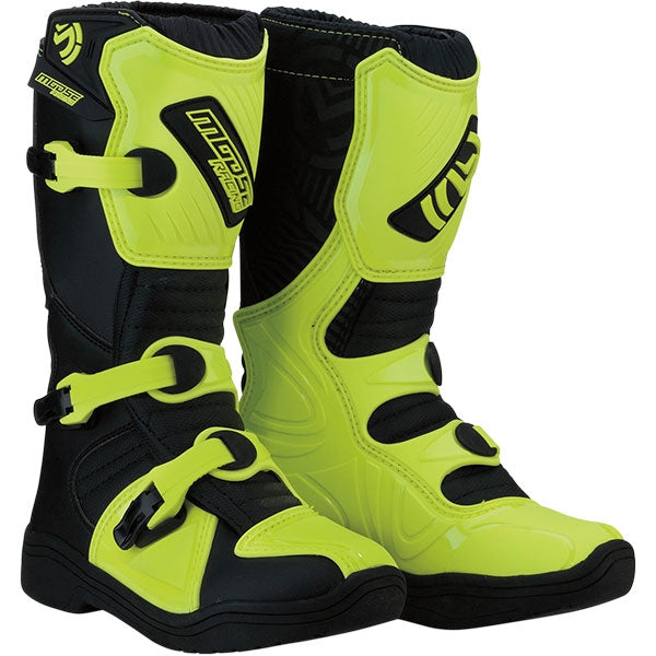Product image of moose racing m1.3 mx boot hiviz youth 9201f84d 07a8 4a2c ac05 1966bd059aa1 motocross boots showing design and colorway | Available at BTO Sports