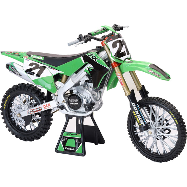 Product image | New Ray Toys - Kawasaki Jason Anderson Race Team Bike 1:6 Scale | SKU: 959-0172 detailed die-cast toy model for collectors and kids | Available at BTO Sports