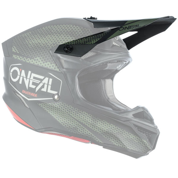Clean studio photo on a white background of O'Neal, 5 Series Covert Visor, Helmet Visor, SKU 0628-460, color options Black/Green, Charcoal/Neon