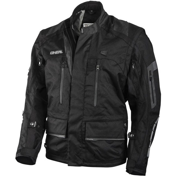 Detailed studio photograph of O'Neal, Baja Jacket, Riding Jacket, SKU 1104-105, color options Black, sizes XL–XXL