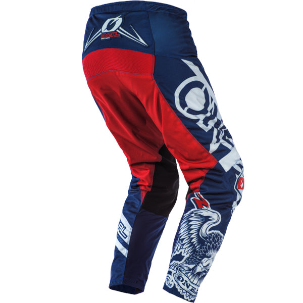 High-resolution studio image of O'Neal, Element Warhawk Pant, Pants, SKU E010-4130, color options Blue/Red, sizes 28–42