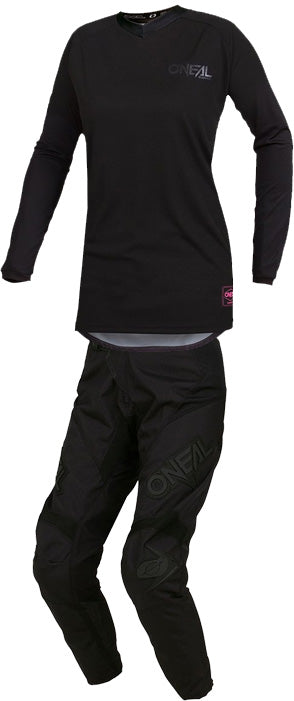 Clean studio photo on a white background of O'Neal, Element Classic Jersey, Pant Combo (Women's), Gear Combo, SKU ONEAL-ELEMENT-CLASSIC-JERSEY-PANT-COMBO-WOMENS