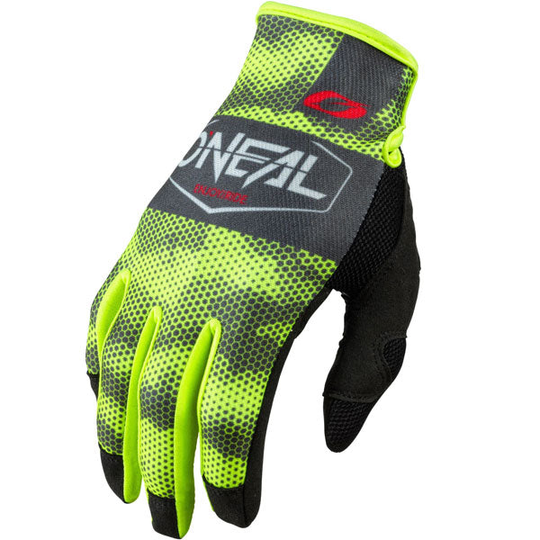 Studio image on a white background of O'Neal, Mayhem Covert Gloves, Offroad Gloves, SKU 0385-018, color options Charcoal/Neon, sizes XL–2X