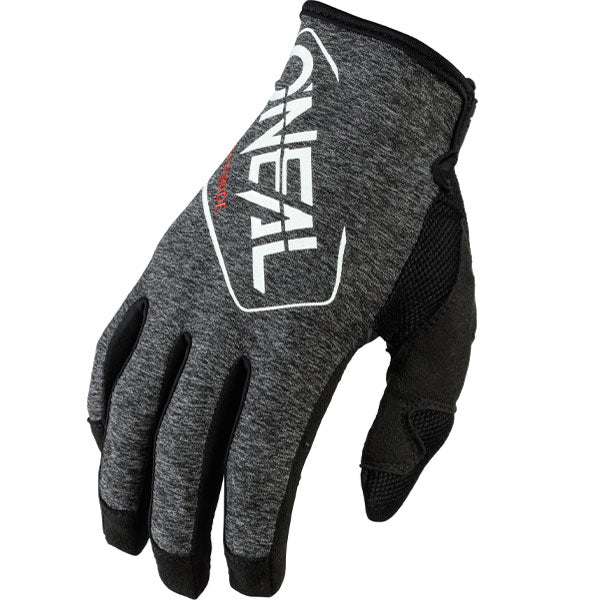 Studio photo showcasing O'Neal, Mayhem Hexx Glove, Offroad Gloves, SKU 0385-028, color options Black/White, sizes XL–2X