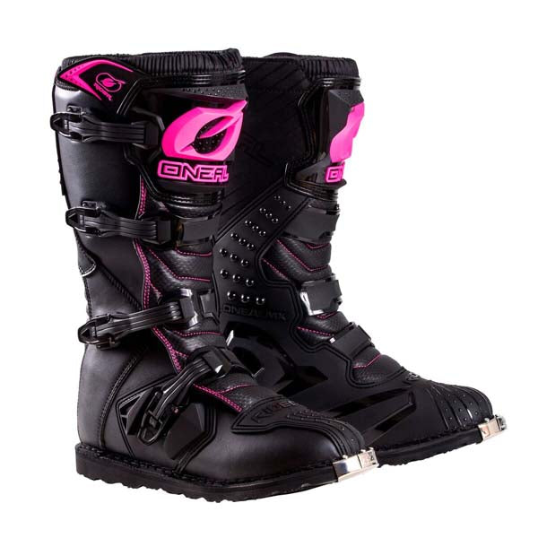 High-resolution studio image of O'Neal, Rider Boot (Womens), Boots, SKU 0325-705, color options Black/ Pink, sizes 5–12