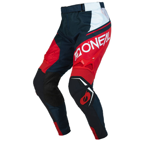 Studio photo showcasing O'Neal, Hardwear Flow V.23 Pants, SKU H022-236, color options Grey/Neon, Blue/White, sizes 28–42