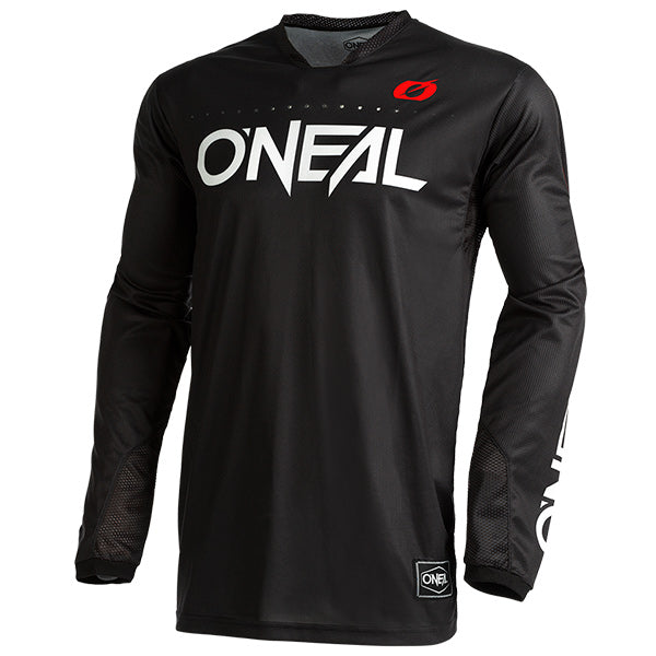 High-resolution studio image of O'Neal, Hardwear Elite Jersey, SKU H003-002, color options Black, sizes XL–2X