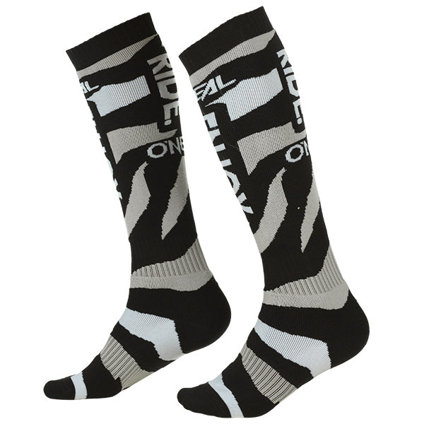 Studio image on a white background of O'Neal, Pro MX Zooneal Socks, color options Blue/Yellow, Black/White