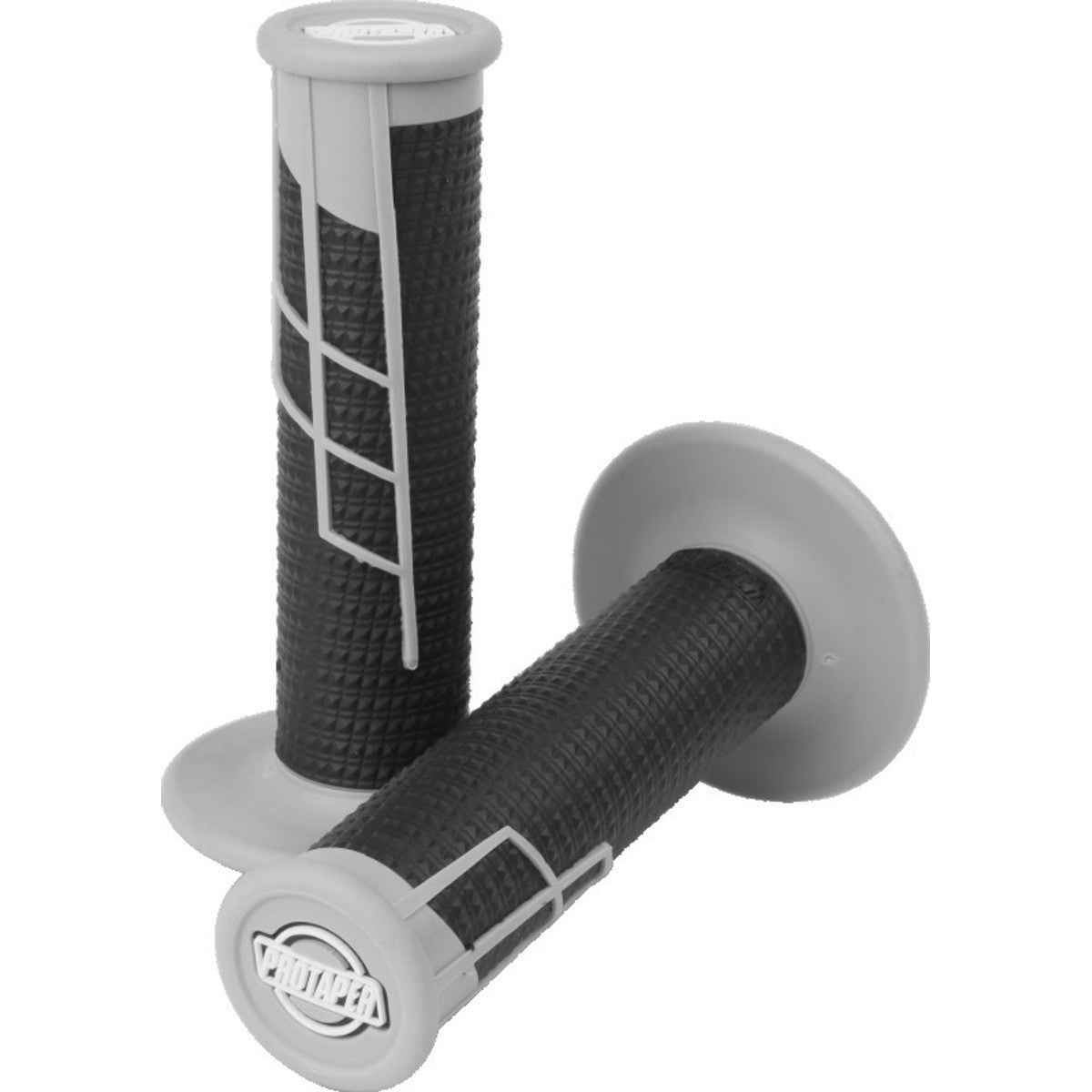 Pro Taper 1/2 Waffle Grips, Clamp-On 1/2 Waffle Grip, Gray/Black, SKU ptr021666.