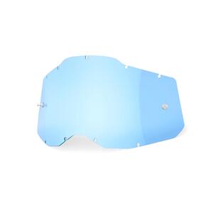 Studio image on a white background of 100%, Replacement Lens (Accuri 2/Racecraft 2/Strata 2), Goggle Lens, SKU 5808100200, sizes Blue, Clear, Injected Clear, Dark Smoke, Mirror Blue, Mirror Gold, Mirror Green, Mirror Pink, Mirror Red, Mirror Red/Blue, Mirror Silver, Mirror True Gold