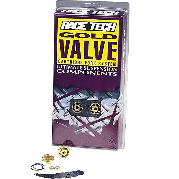 Studio photo showcasing Race Tech, Gold Valve Fork Kit, Cartridge Kits, SKU 200-3420