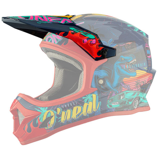 Studio image highlighting O'Neal, 1 Series Rex Visor (Youth), Helmet Visor, SKU 0632-230, color options Multi