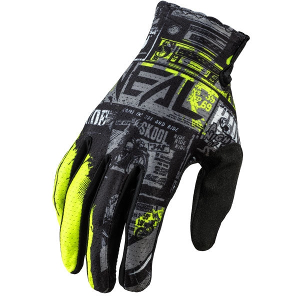 Studio photo showcasing O'Neal, Matrix Ride Gloves, Offroad Gloves, SKU 0391-638, color options Black Neon, sizes XL–2X