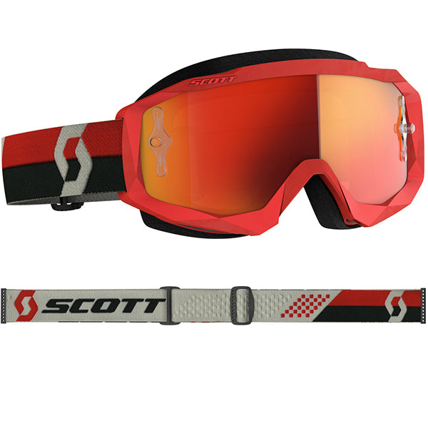 scott hustle goggles Red/ Grey w/ Orange Chrome Lens