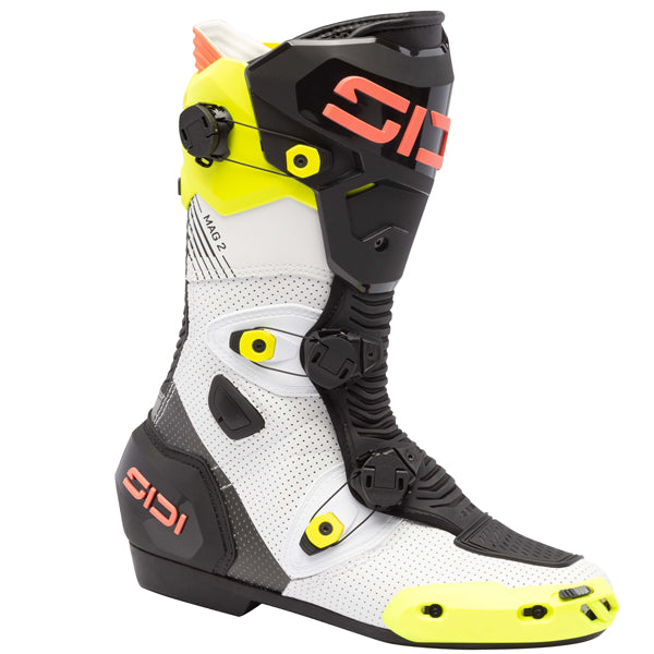 Clean studio shot of Sidi - Mag 2 Air Boots; showing boot profile, closure hardware, and sole tread; SKU 2011003142
