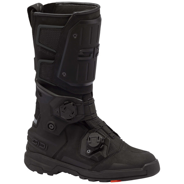High-resolution studio image of Sidi - Taurus GTX Boots; showing boot profile, closure hardware, and sole tread; SKU 2322000541; Colors: Black, Tan, Green