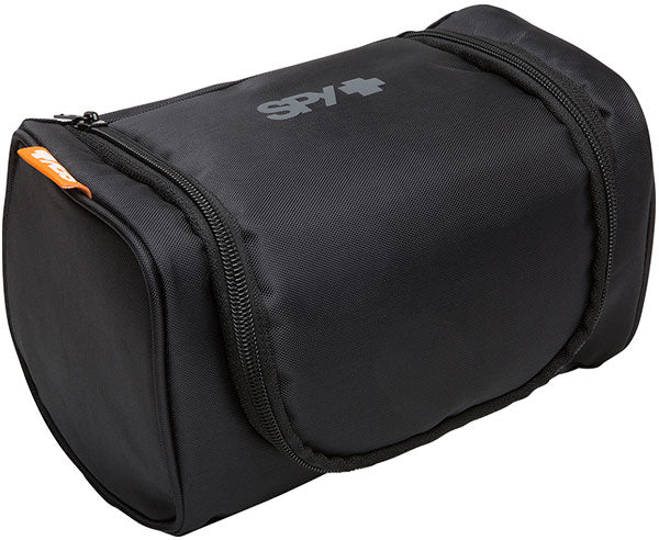 Product image of spy goggle case nylon zipper black front motocross goggles showing frame design, lens style, and colorway
