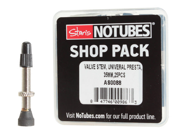 Stan's - Tubeless Universal Brass Valve Stem (MTB) - Silver - 37mm - SKU: AS0088