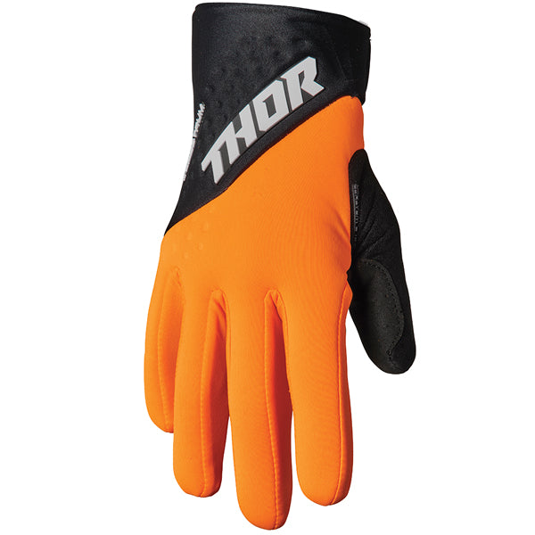 Product image of Thor 22 spectrum cold weather glove orange black 1 motocross gloves showing fit, construction, and colorway | Available at BTO Sports