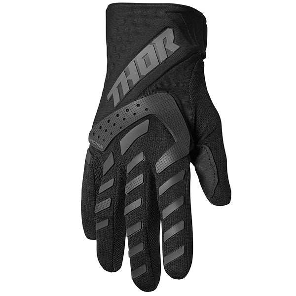 Product image of Thor 22 spectrum glove black 1 fecc3938 e2d6 4ae6 b8f3 4bd4f404965d motocross gloves showing fit, construction, and colorway | Available at BTO Sports