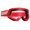 Product image of Thor mx22 youth combat racer goggle red white motocross goggles showing frame design, lens style, and colorway