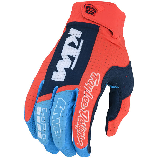 Product image of Troy Lee Designs mx22 air tld ktm glove orange 1 motocross gloves showing fit, construction, and colorway | Available at BTO Sports
