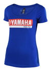 Crisp studio image on a white background of Troy Lee Designs Yamaha RS2 Tee (Womens); showing tee fit, printed graphics, and crew neckline; SKU 753646225