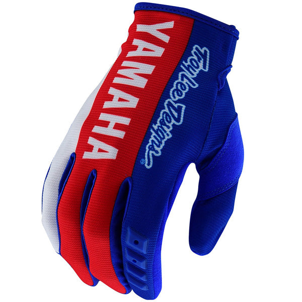 Product image of Troy Lee Designs yamaha glove1 b4d903af 5319 488f 855f fc8d0e189b91 motocross gloves showing fit, construction, and colorway | Available at BTO Sports