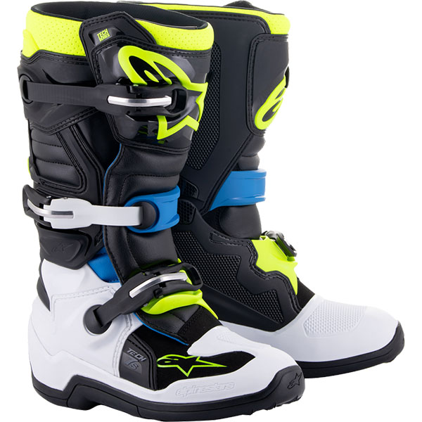 Expertise vonk Eindeloos Alpinestars - Tech 7S Boots (Youth):color-Black/Enamel Blue/Fluo  Yellow,size-6: BTO SPORTS