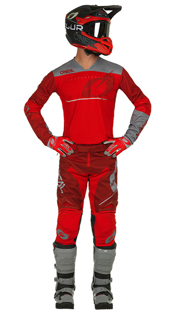 ONeal Element Shred Red Adult motocross MX off-road dirt bike Jersey Pants combo riding gear set Pants W28 / Jersey Small 