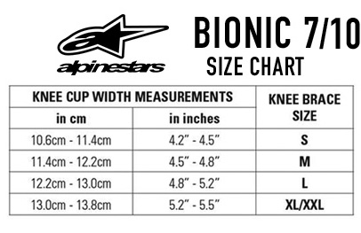 Alpinestars Bionic Back Protector Size Chart